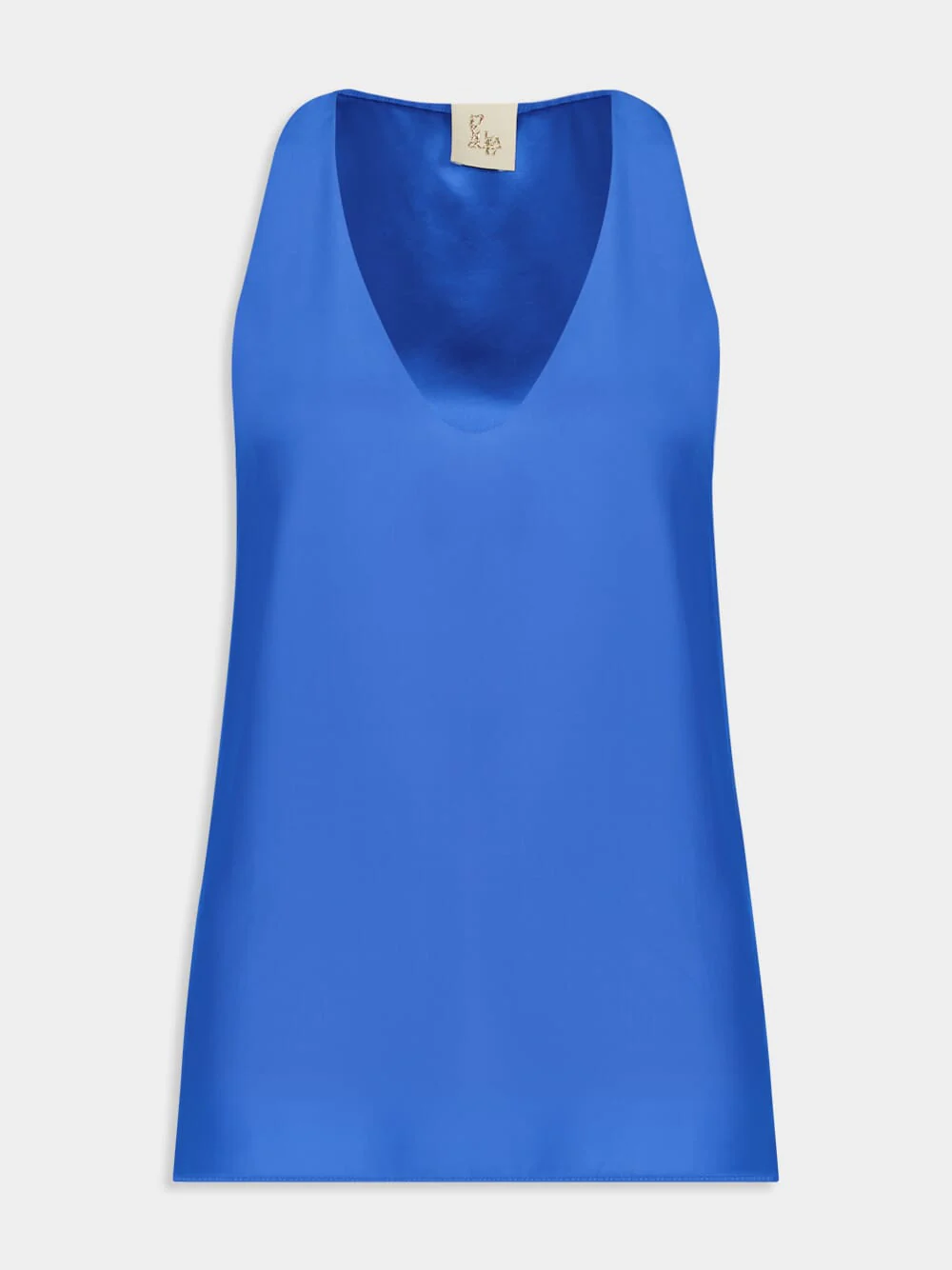 Serena Blue Silk Tank-Top