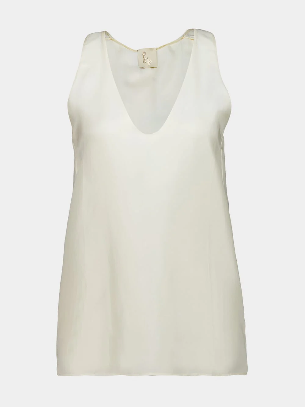 Serena Cream Silk Tank-Top