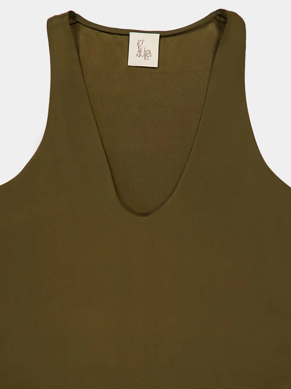 Serena Fir Green Silk Tank-Top - Image 3