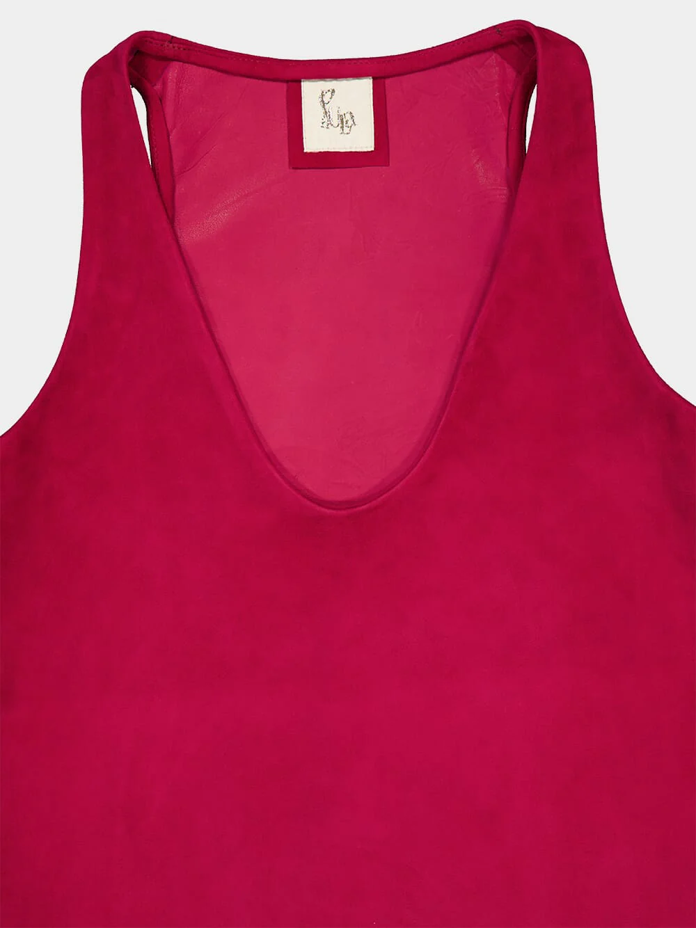 Serena Red Dahlia Scoop-Neck Leather Tank Top - Image 3