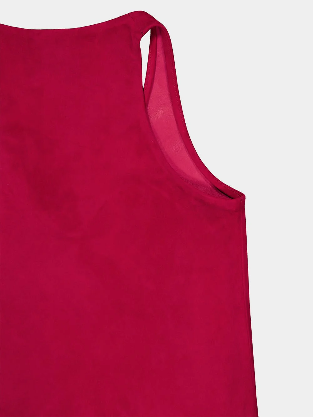 Serena Red Dahlia Scoop-Neck Leather Tank Top - Image 4