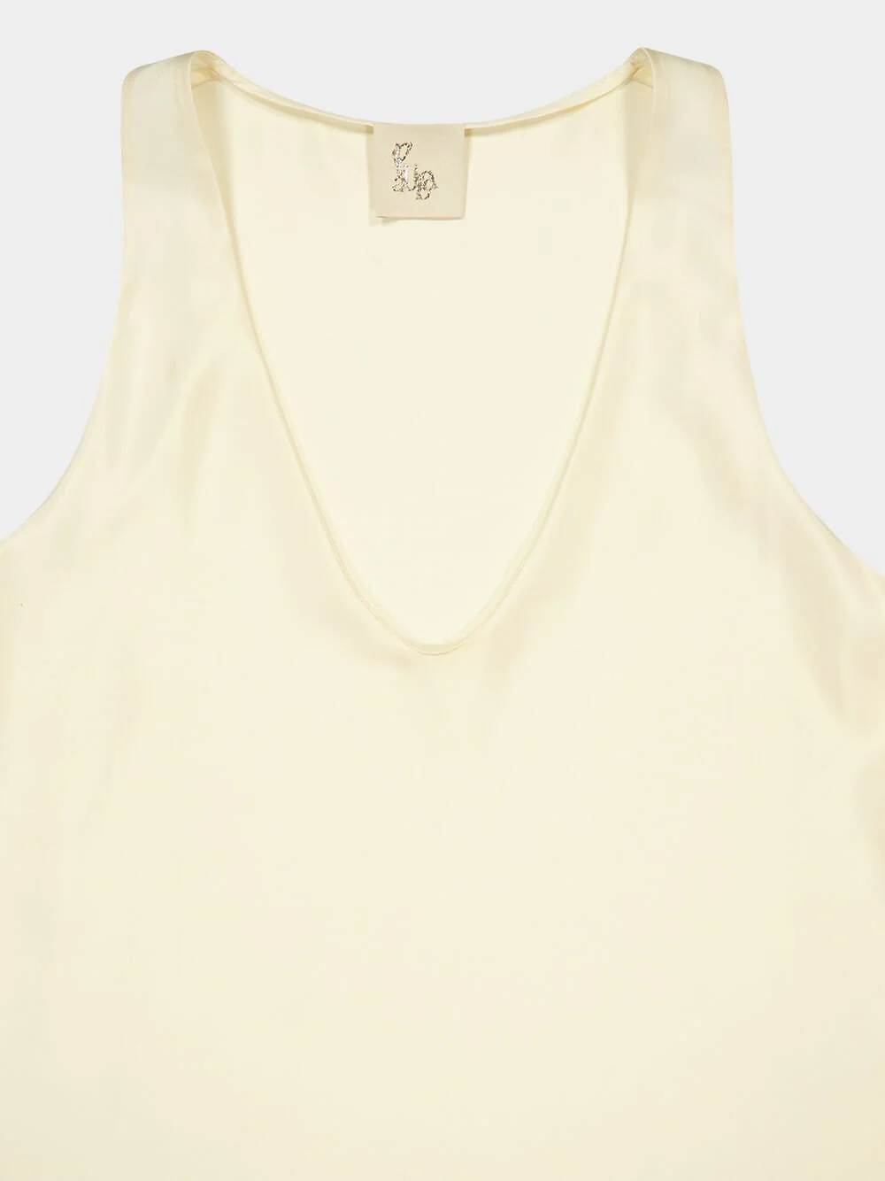 Serena Vanilla Custard the Web Silk Twill Tank-Top - Image 4