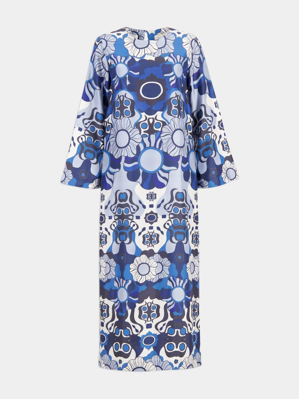 Shirley Flora Mix Printed Silk Twill A-Line Dress - Image 2