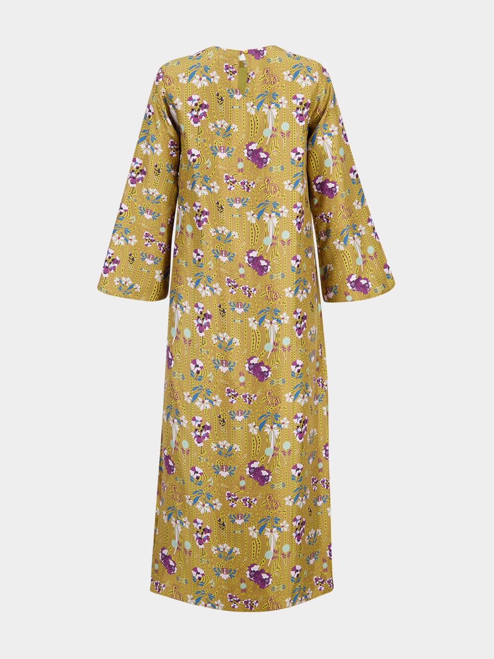 Shirley Floral Psic Printed Silk Twill A-Line Dress - Image 4