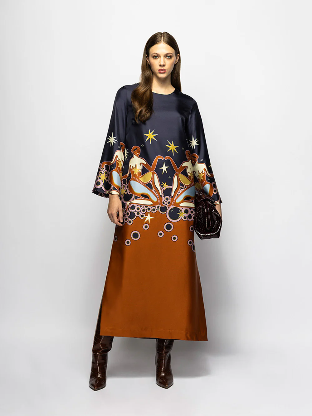 Shirley Soulprint Printed Silk Twill Dress - Image 2