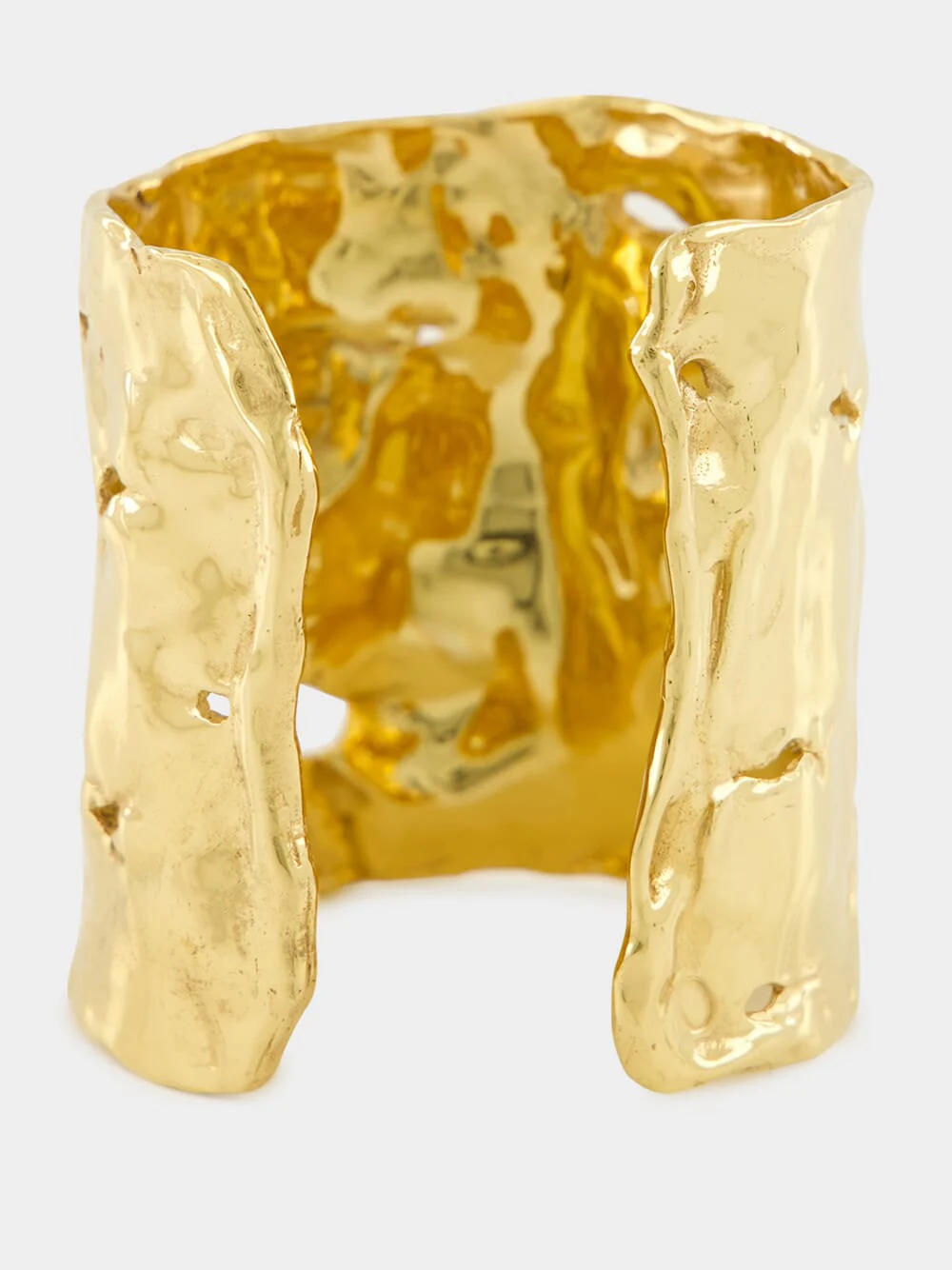 Sirius Gold Smooth Organic Golden Brass Cuff - Image 3