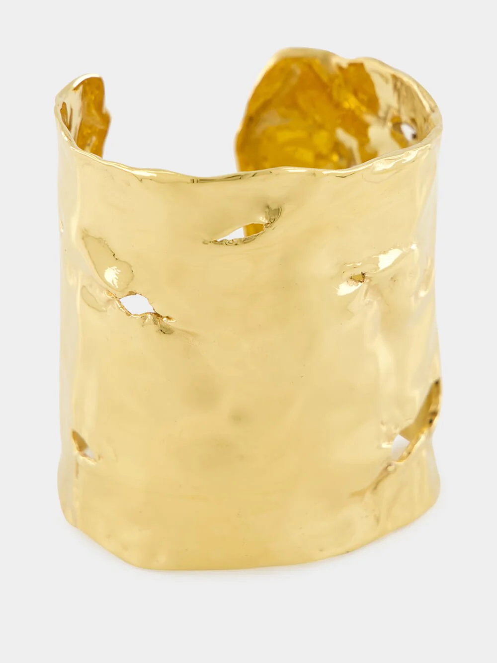 Sirius Gold Smooth Organic Golden Brass Cuff - Image 4