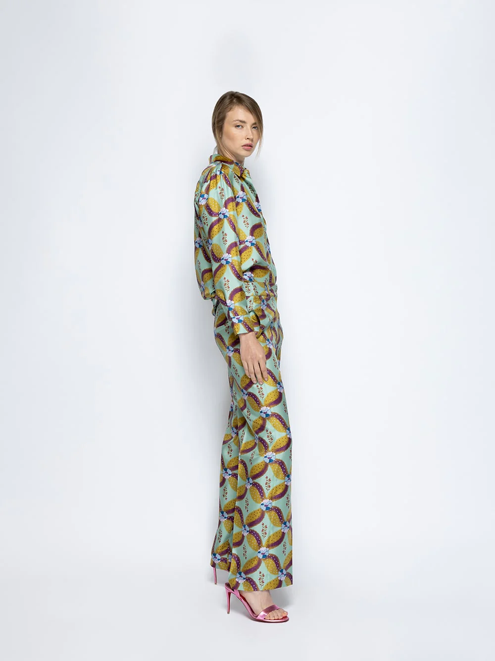 Sonia Aquageo Printed Silk Twill Pants - Image 4