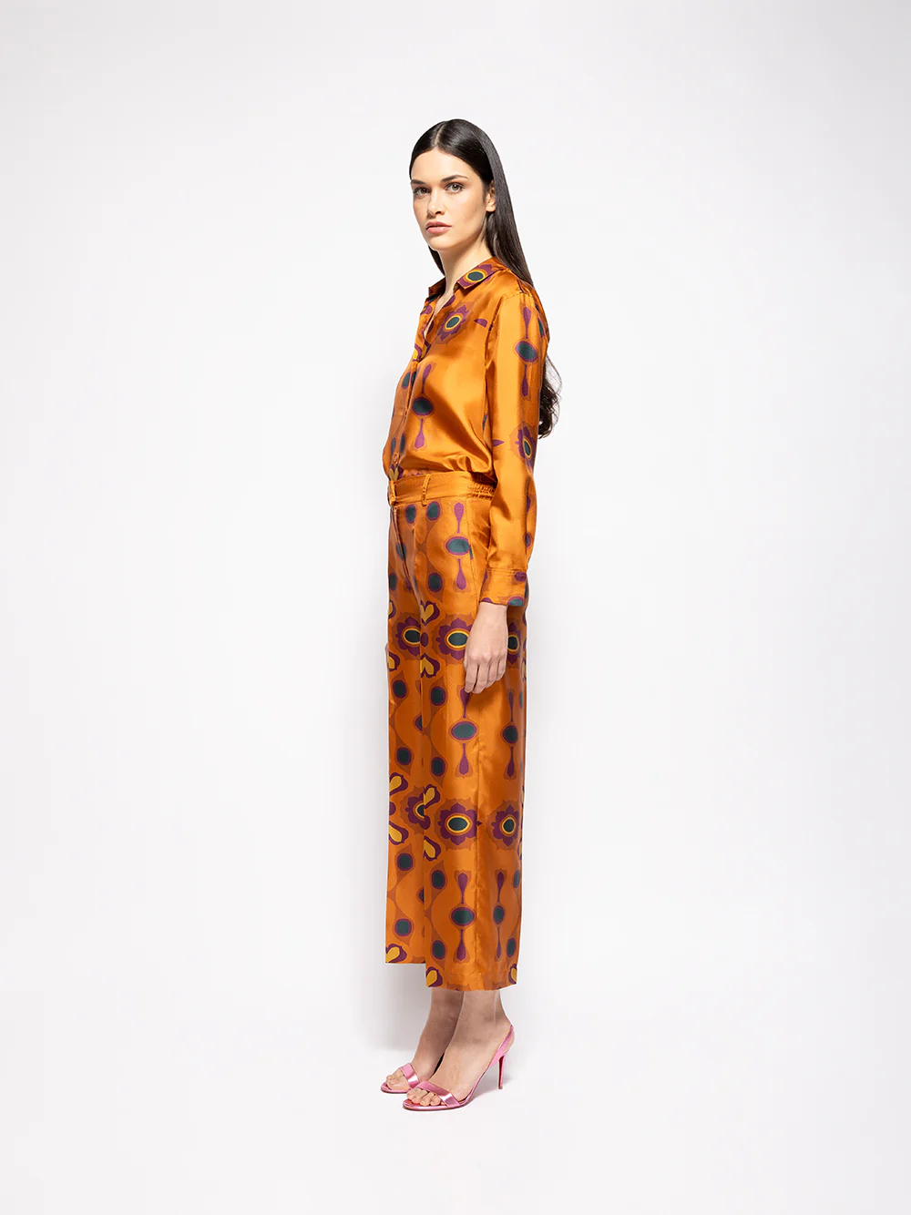 Sonia Hawaii Flower Printed Silk Twill Pants - Image 4