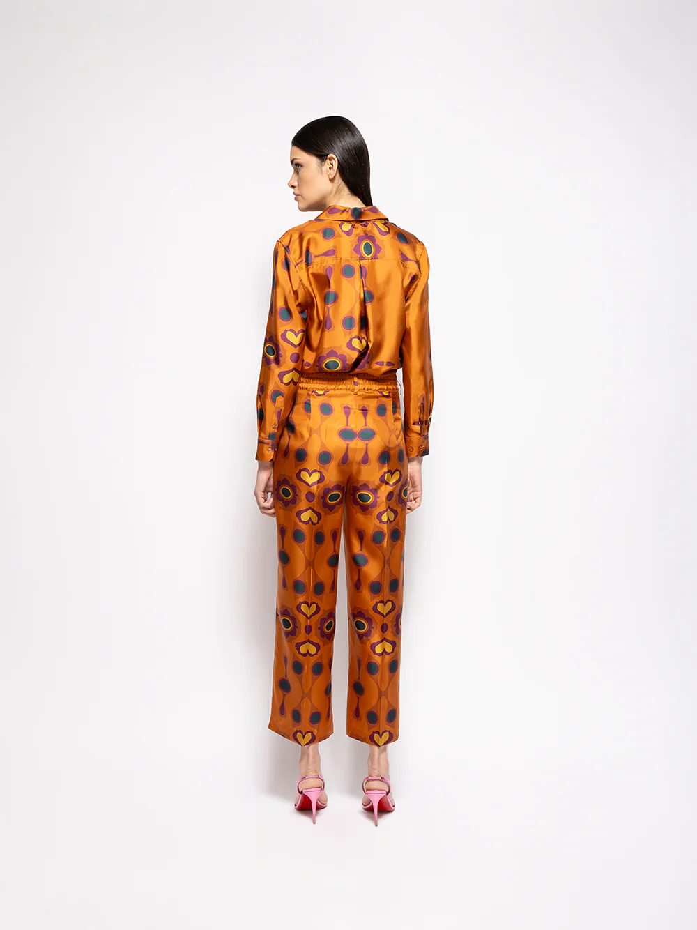 Sonia Hawaii Flower Printed Silk Twill Pants - Image 8
