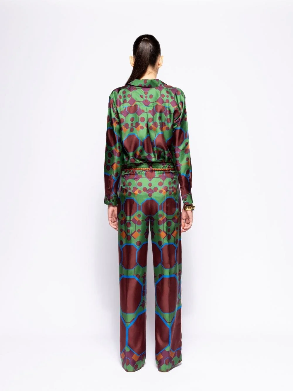 Sonia Octa Print Printed Silk Twill Pants - Image 3