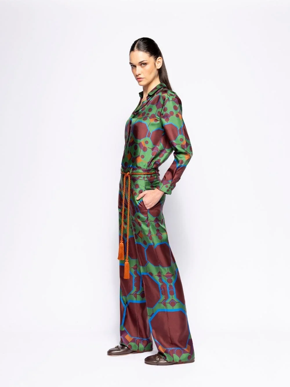 Sonia Octa Print Printed Silk Twill Pants - Image 5