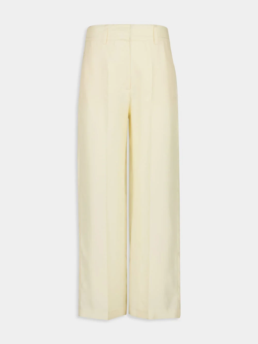 Sonia White Silk Twill Pants