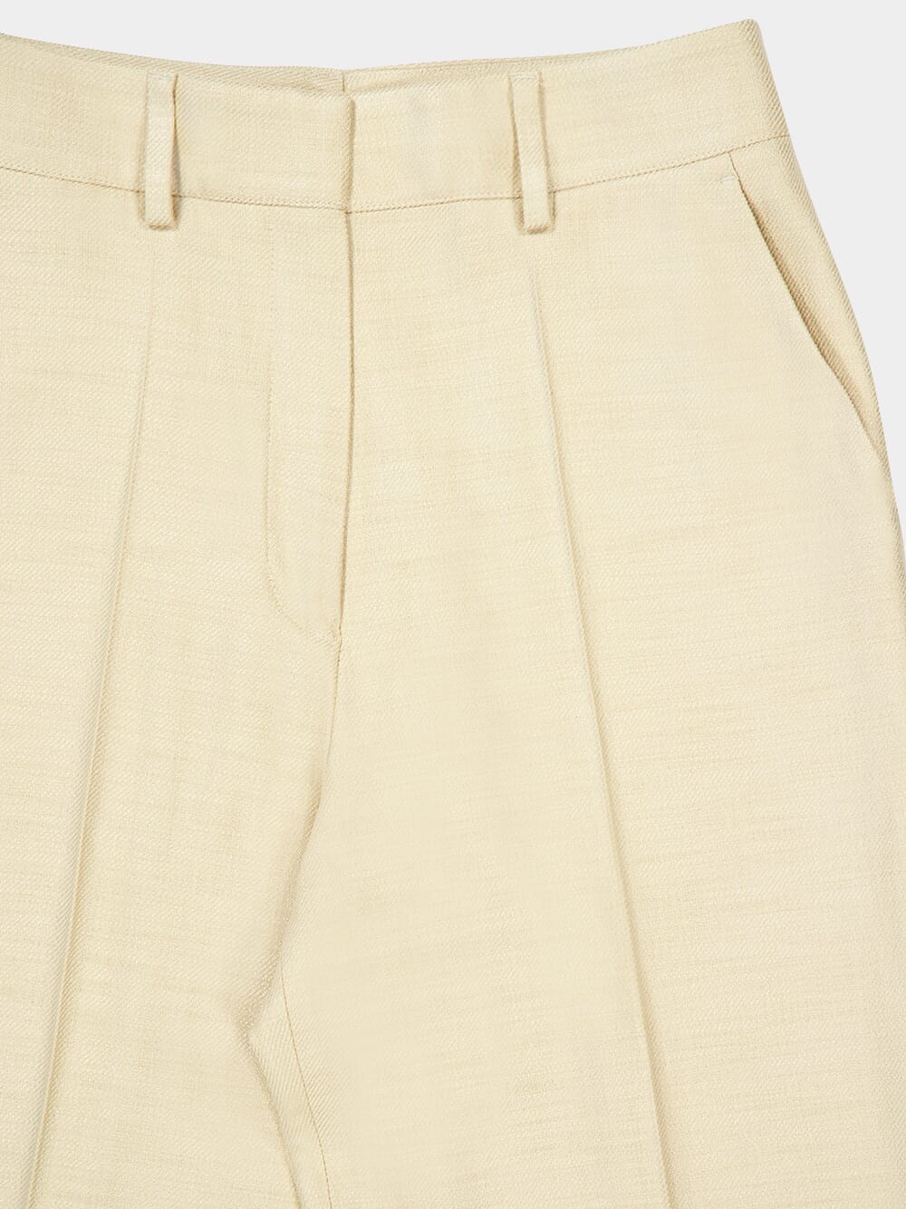 Stacy Beige Wide-Leg Tailored Twill Pants - Image 5