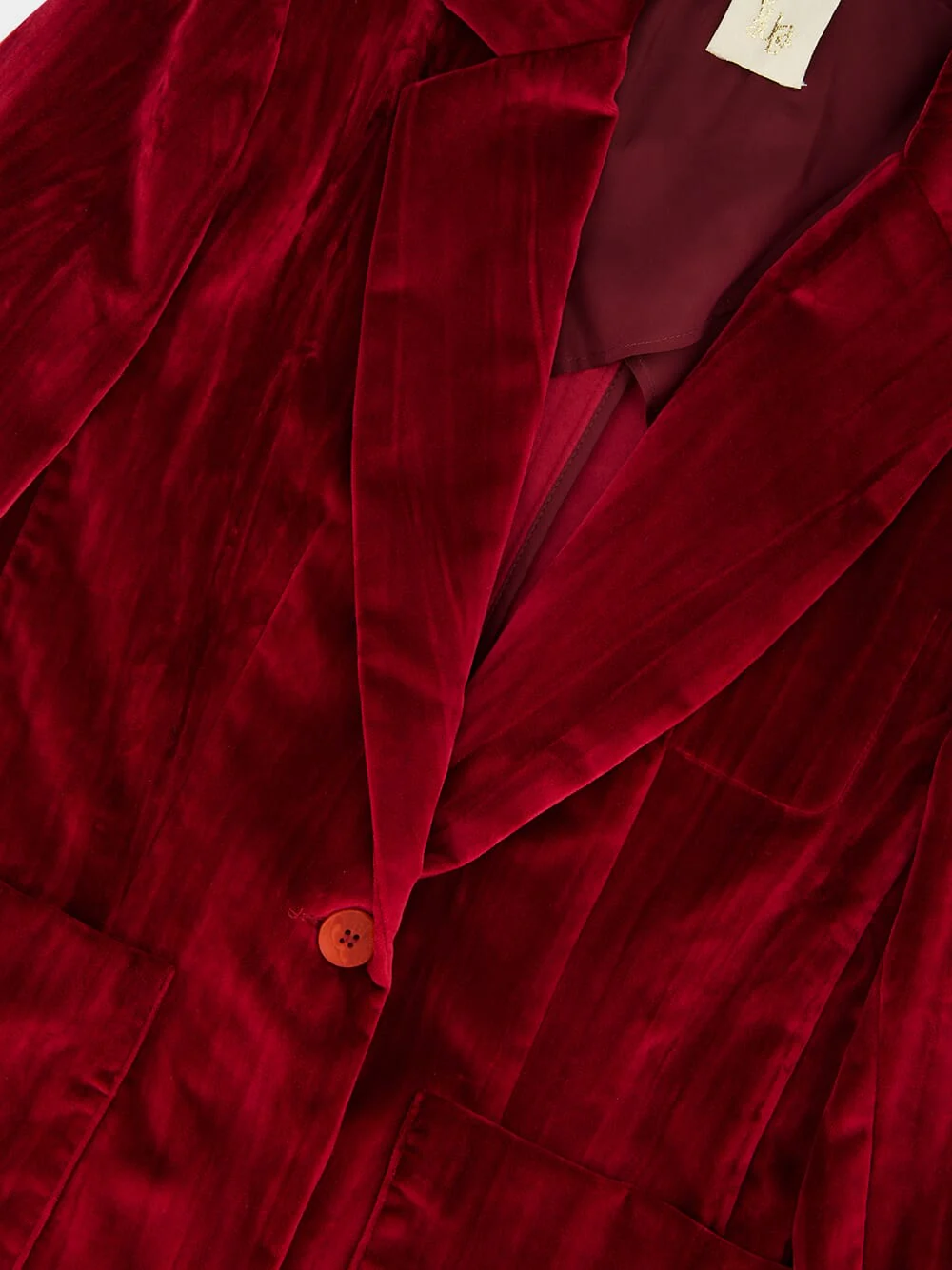 Tansy Cabernet Velvet Plissé Blazer - Image 6