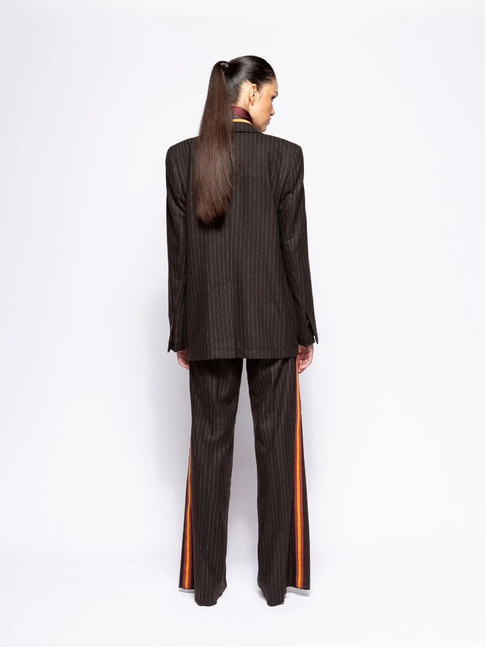 Torenia Coffee Bean Striped Pants with Side Detail - Image 4