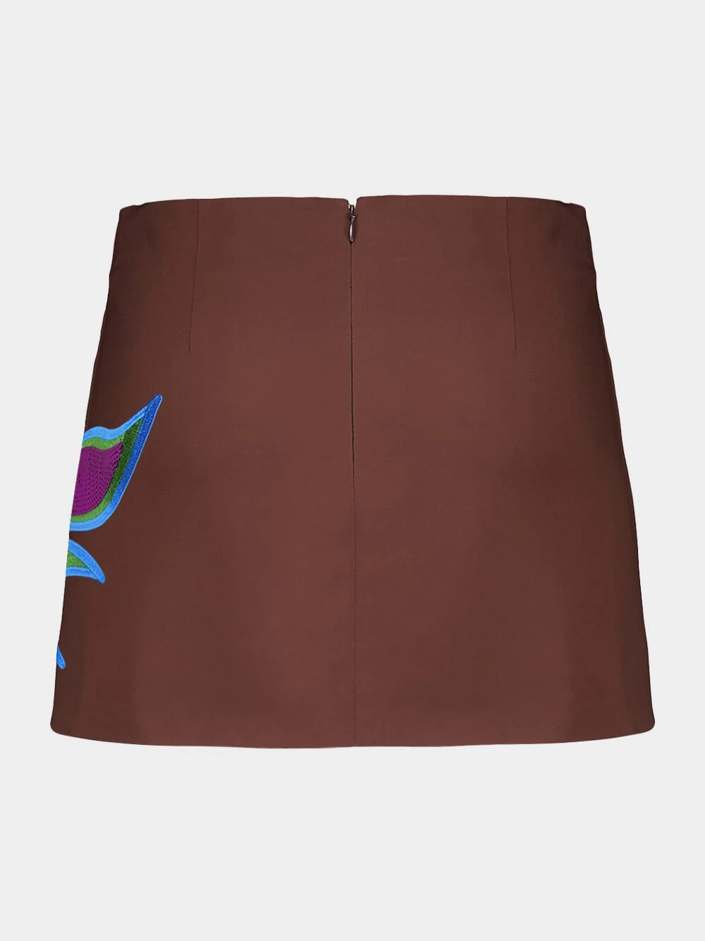 Teresa Coffee Bean Embroidered Mini Skirt - Image 4