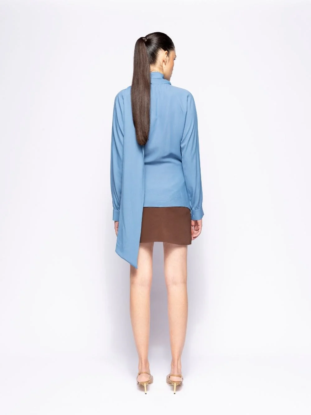 Teresa Coffee Bean Embroidered Mini Skirt - Image 5