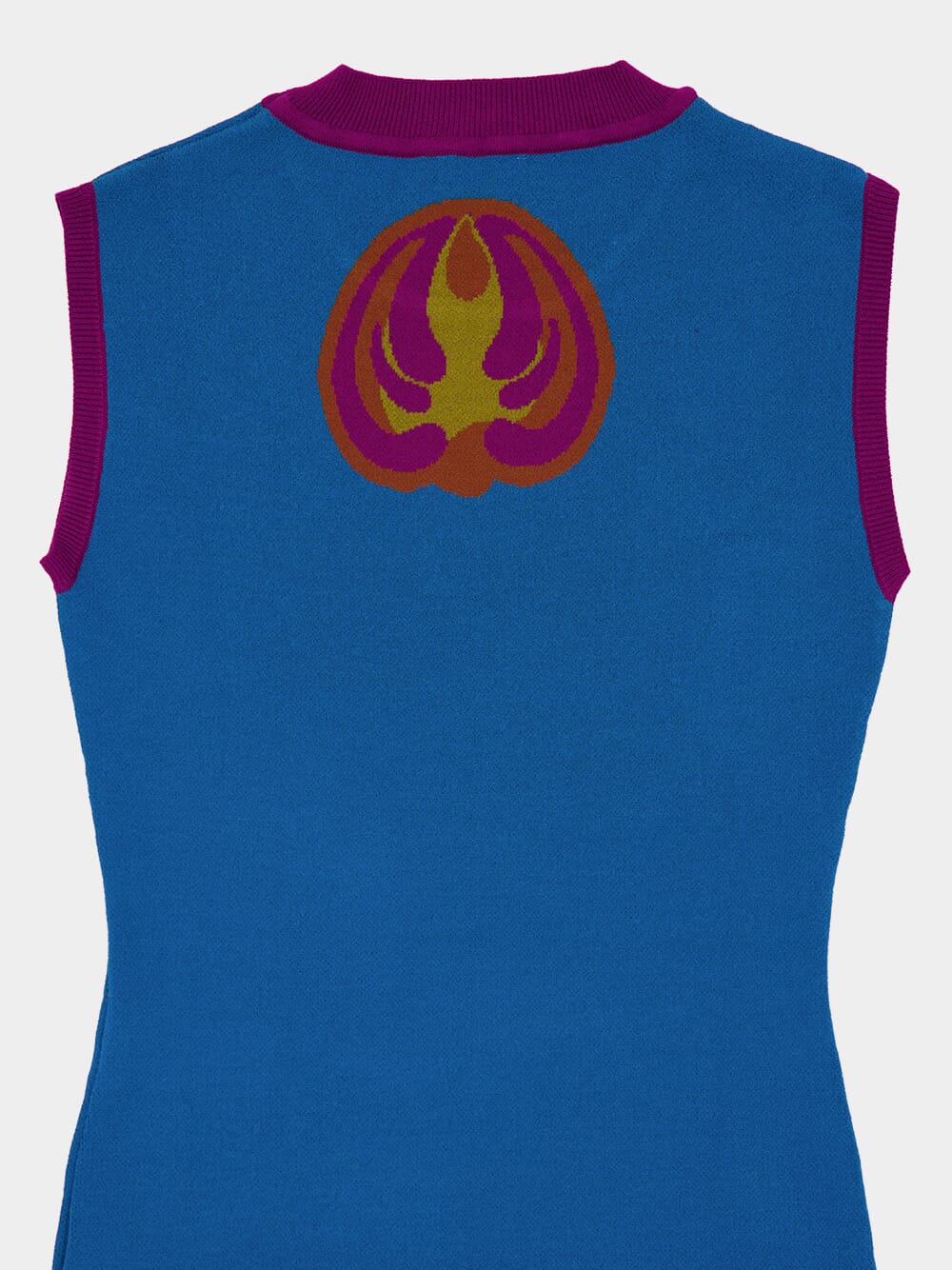 Tina Mykonos Blue Jacquard Tank Top with Fringes - Image 4