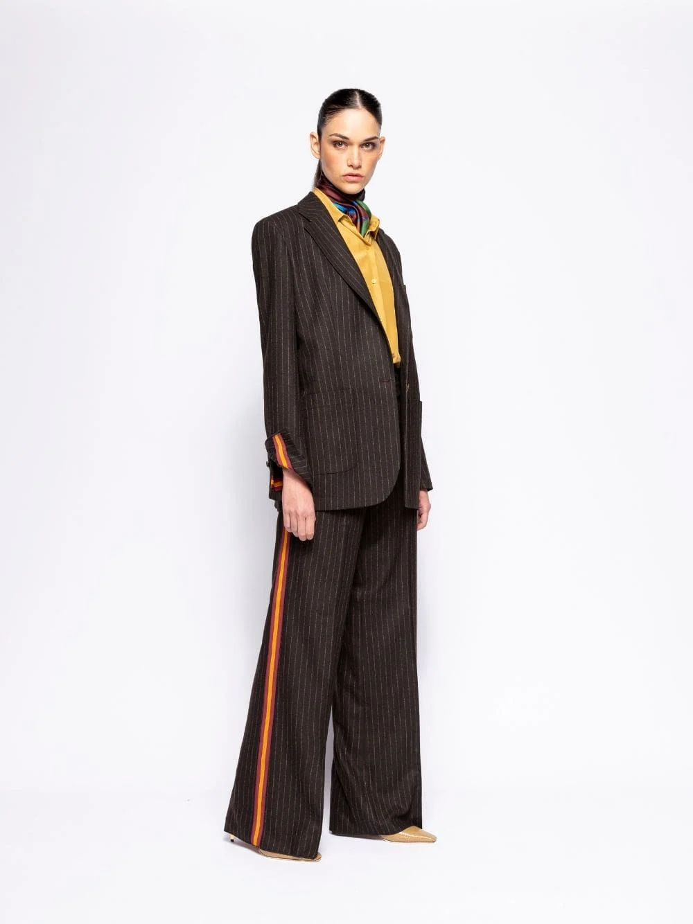 Torenia Coffee Bean Striped Pants with Side Detail - Image 8