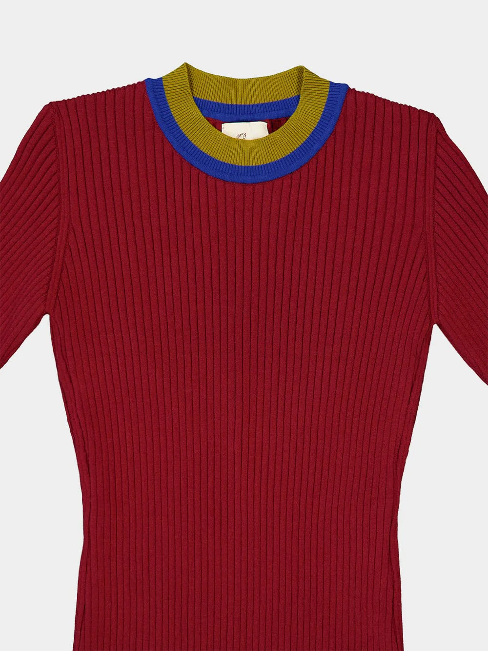 Valentina Red Dahlia Knitted Top with Back Cut-Out - Image 6