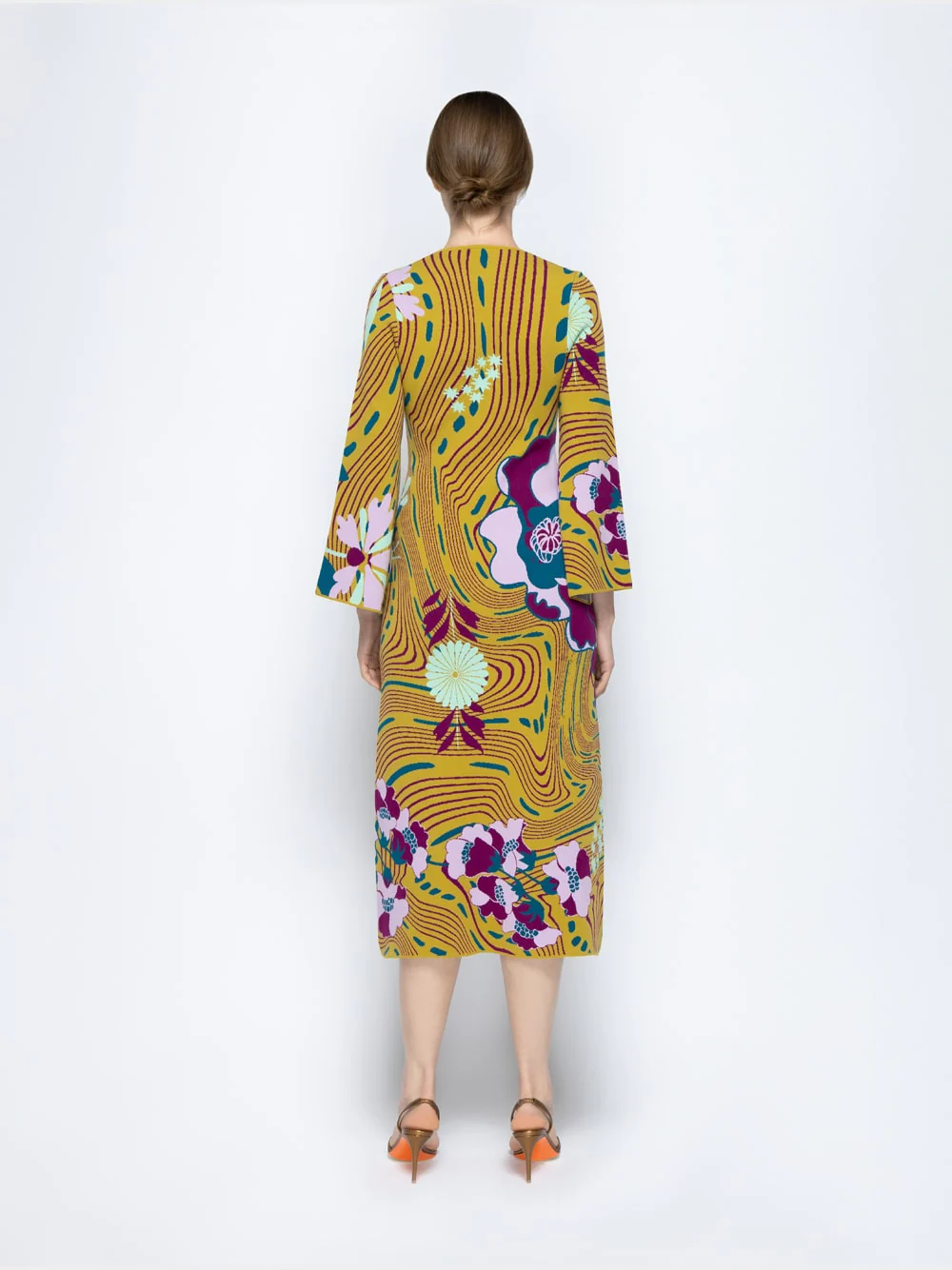 Varvara Floral Psic Jacquard Dress - Image 4