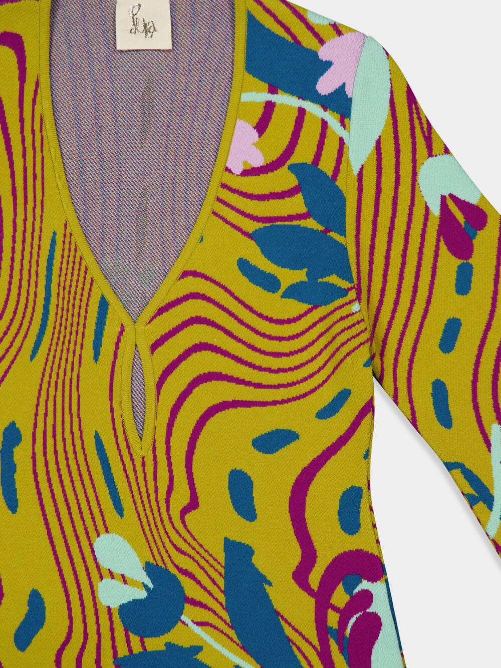 Varvara Floral Psic Jacquard Dress - Image 5