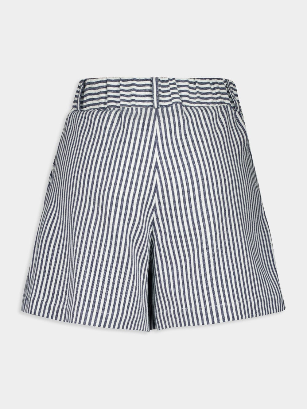Virgo Navy Hand-Woven Striped Wide-Leg Shorts - Image 3