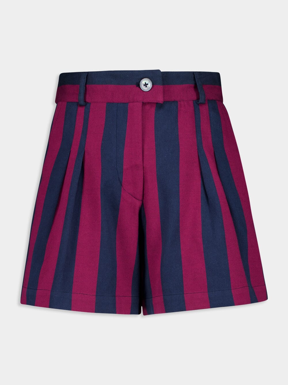 Virgo Purple Hand-Woven Striped Wide-Leg Shorts - Image 2