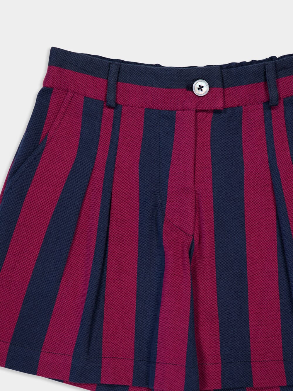 Virgo Purple Hand-Woven Striped Wide-Leg Shorts - Image 5