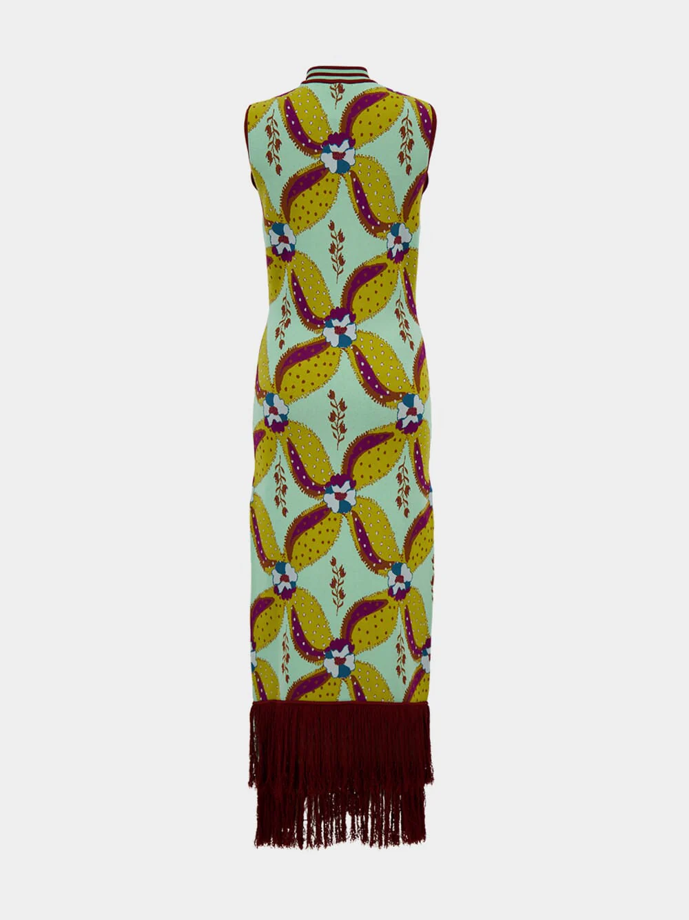 Vitória Aquageo Jacquard Dress with Fringes - Image 2