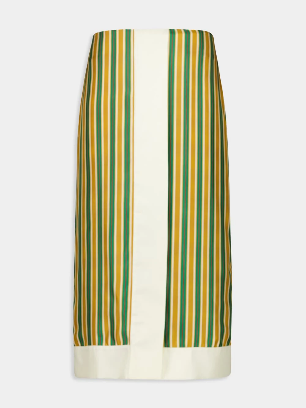 Yarrow Printed Silk Twill Striped Skirt - Image 2