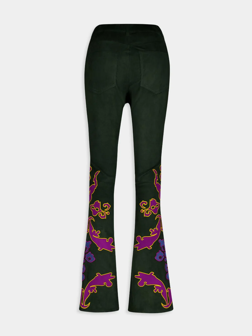 Zirconia Suede Embroidered Pants - Image 3