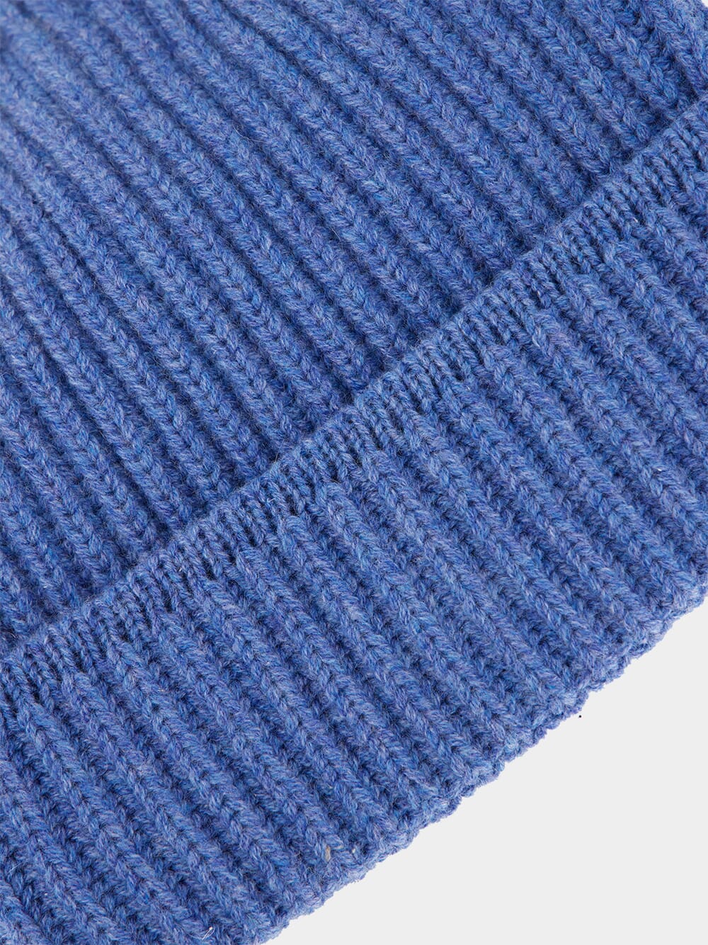 Light Blue Ribbed Cashmere Beanie - Image 2
