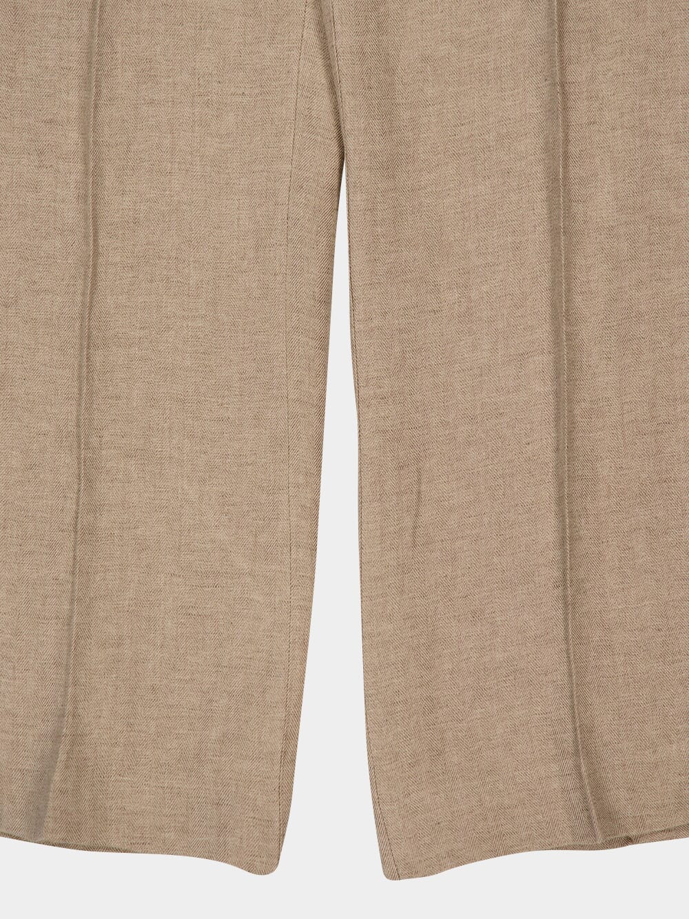 Beige Linen Straight-Leg Trousers - Image 4