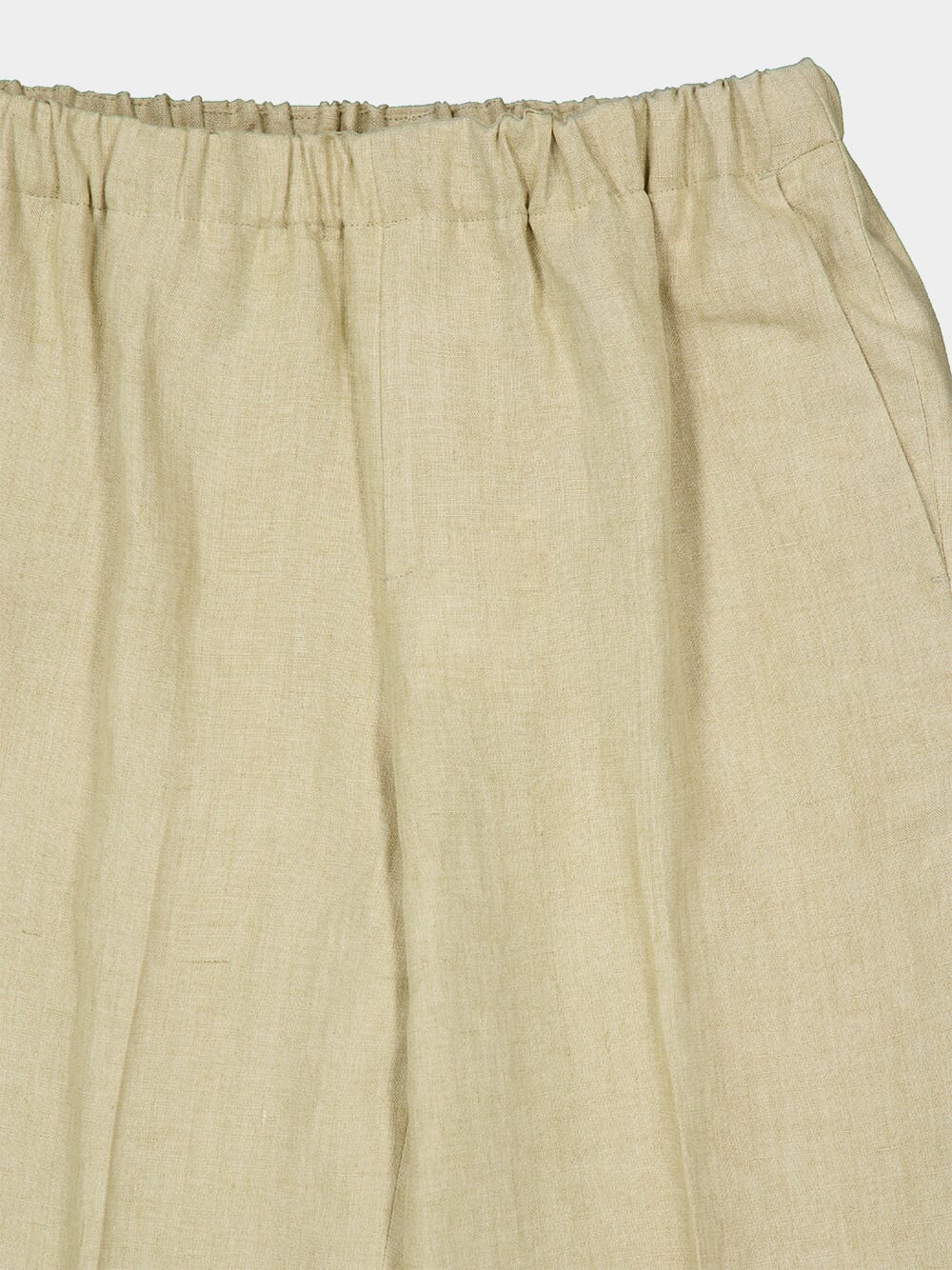 Beige Linen Straight-Leg Trousers - Image 3
