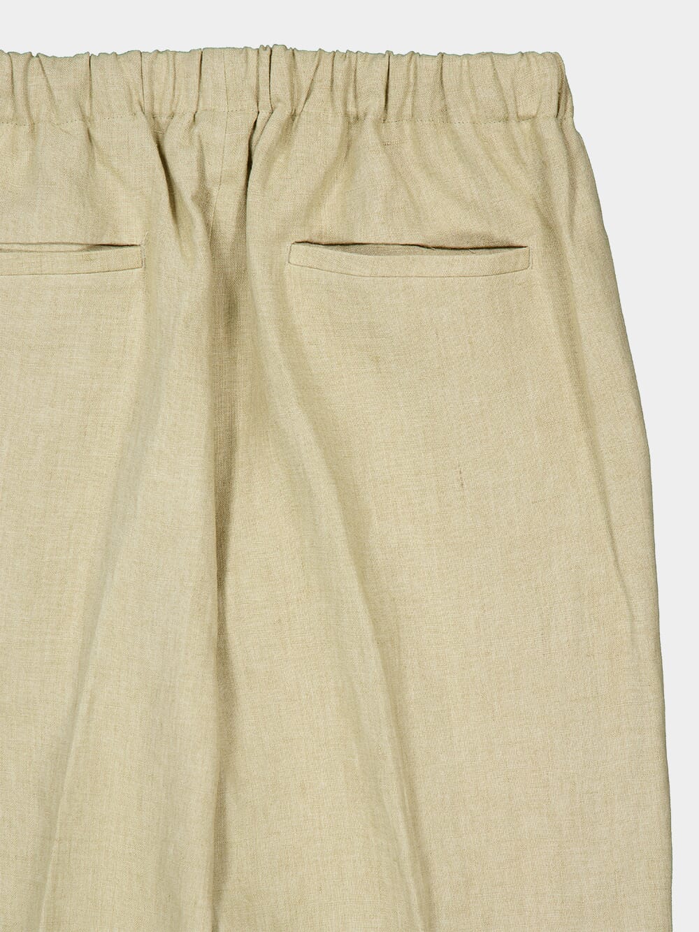 Beige Linen Straight-Leg Trousers - Image 4