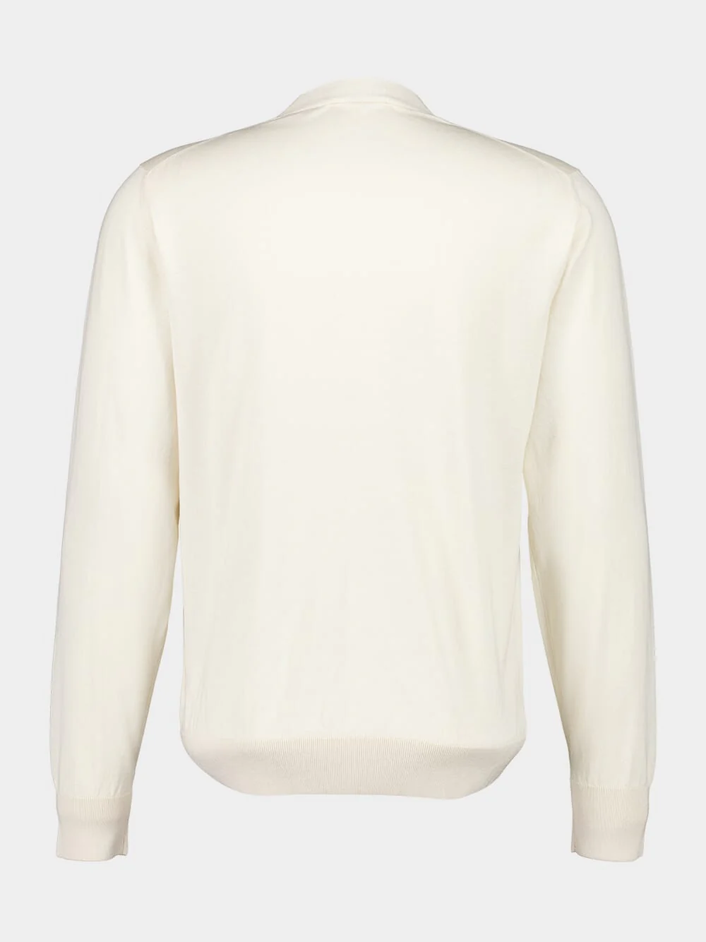 Beige V-Neck Buttoned Cotton Cardigan - Image 2