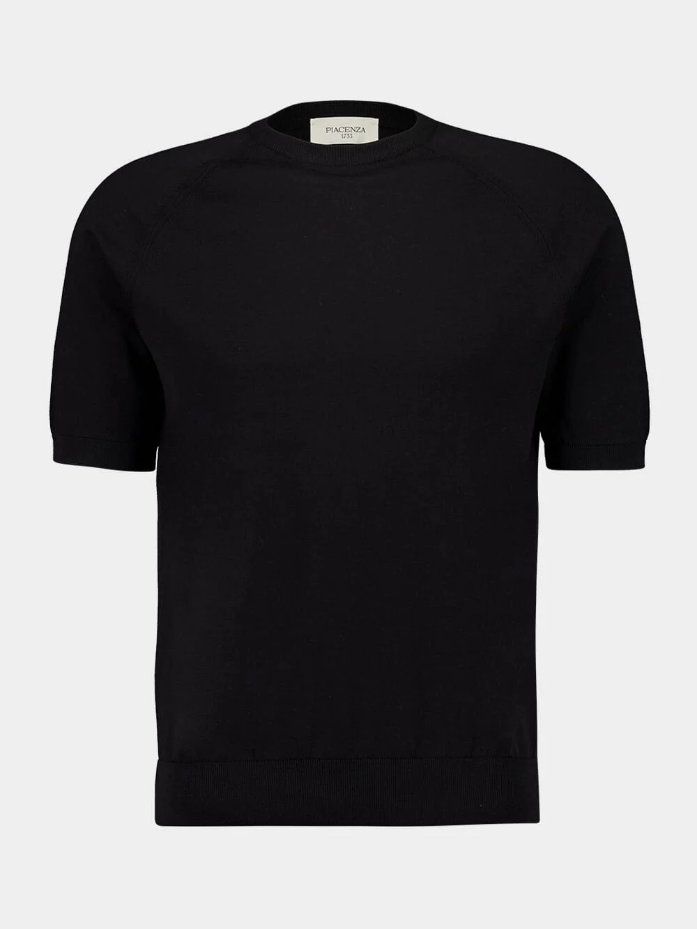 Black Short-Sleeve Cotton Jumper