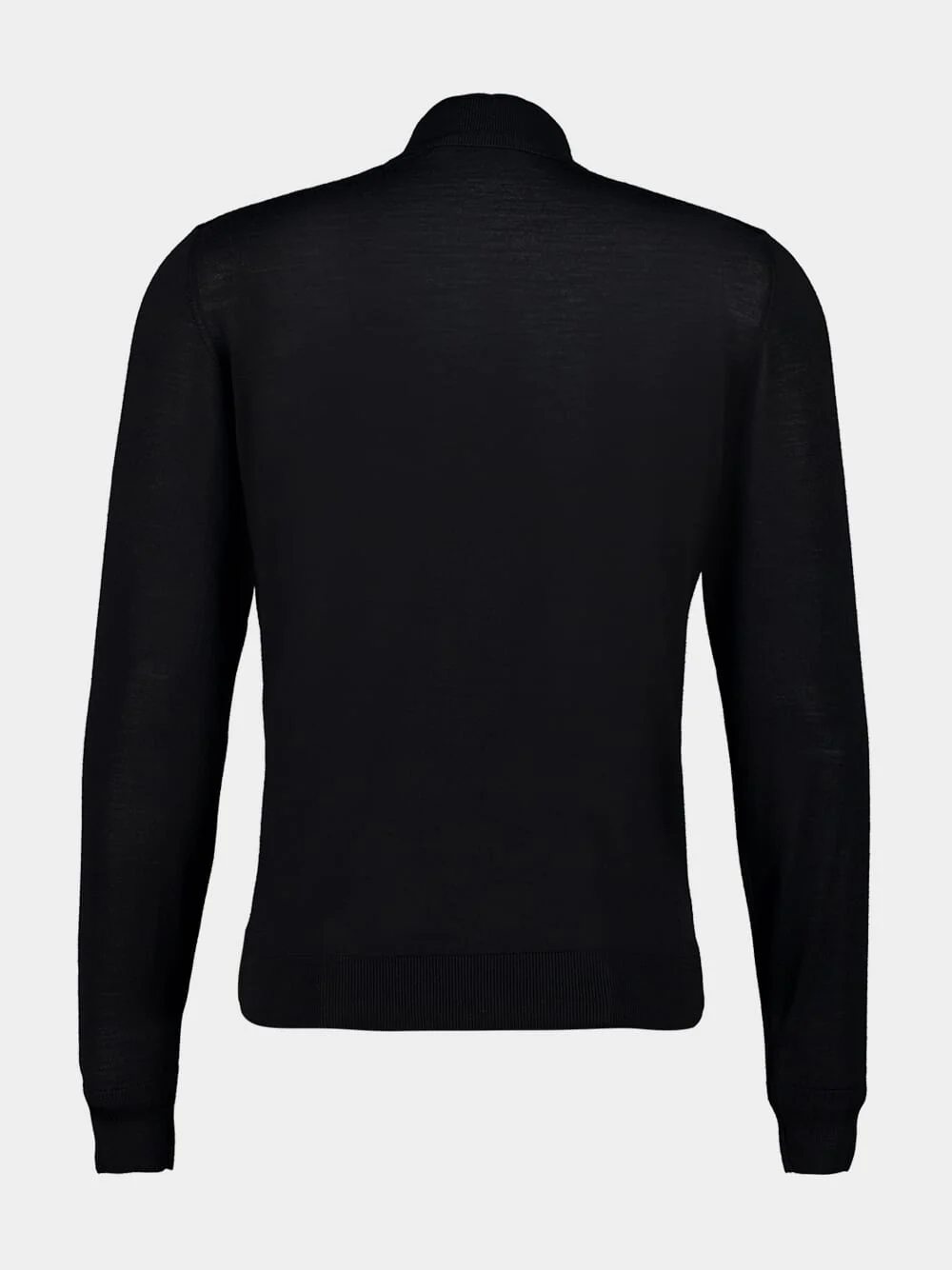 Black Virgin Wool High-Neck Jumper - Image 2