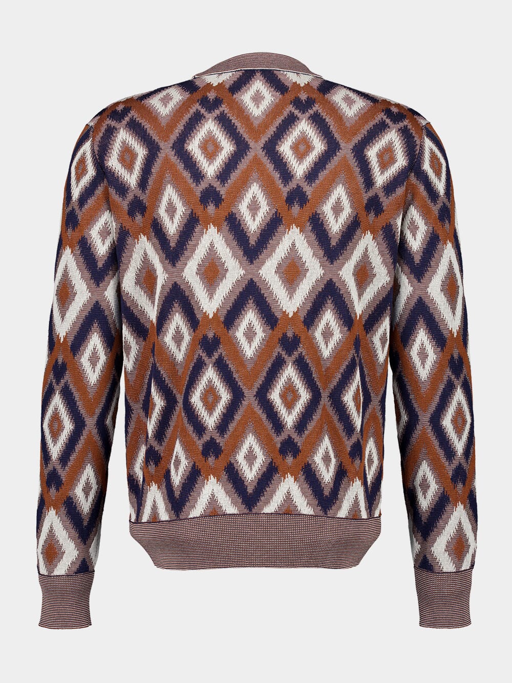 Blue and Brick Orange Knit Cardigan - Image 2