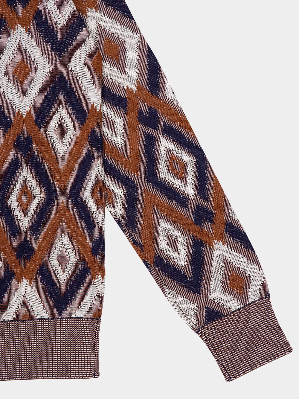 Blue and Brick Orange Knit Cardigan - Image 4
