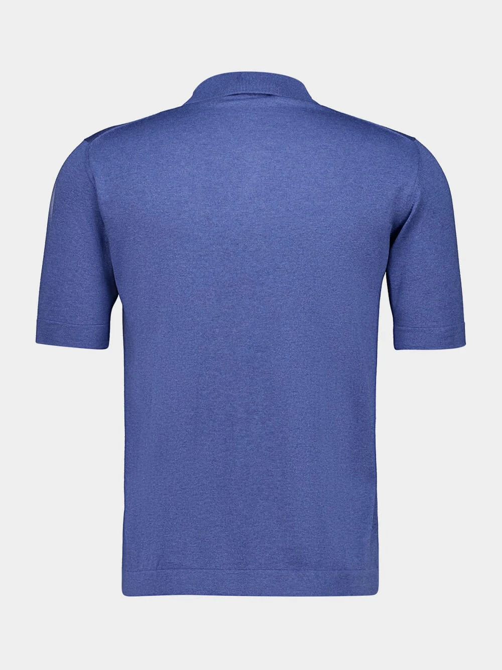 Blue Silk and Cotton Polo Shirt - Image 2