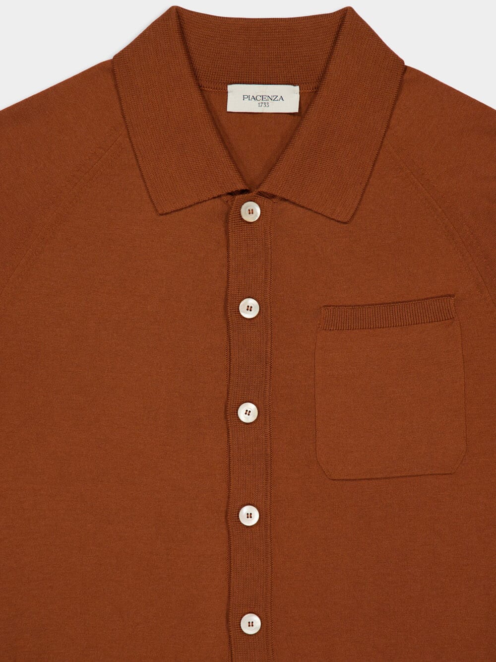 Brick Red Short-Sleeve Button-Up Shirt - Image 3