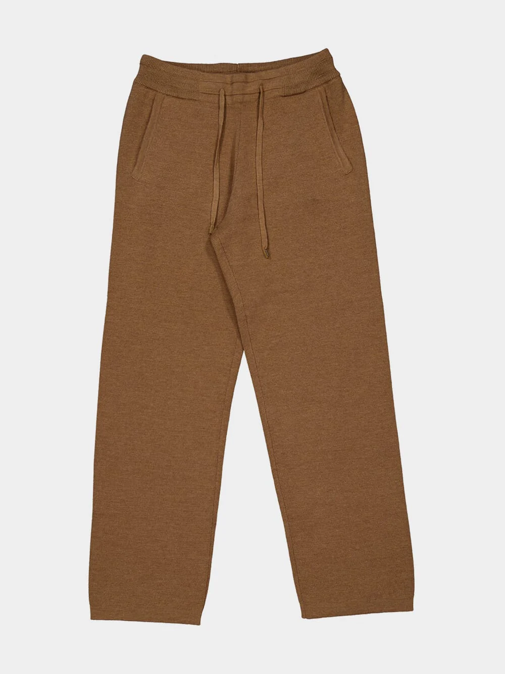Camel Wool Straight Trousers - Image 4