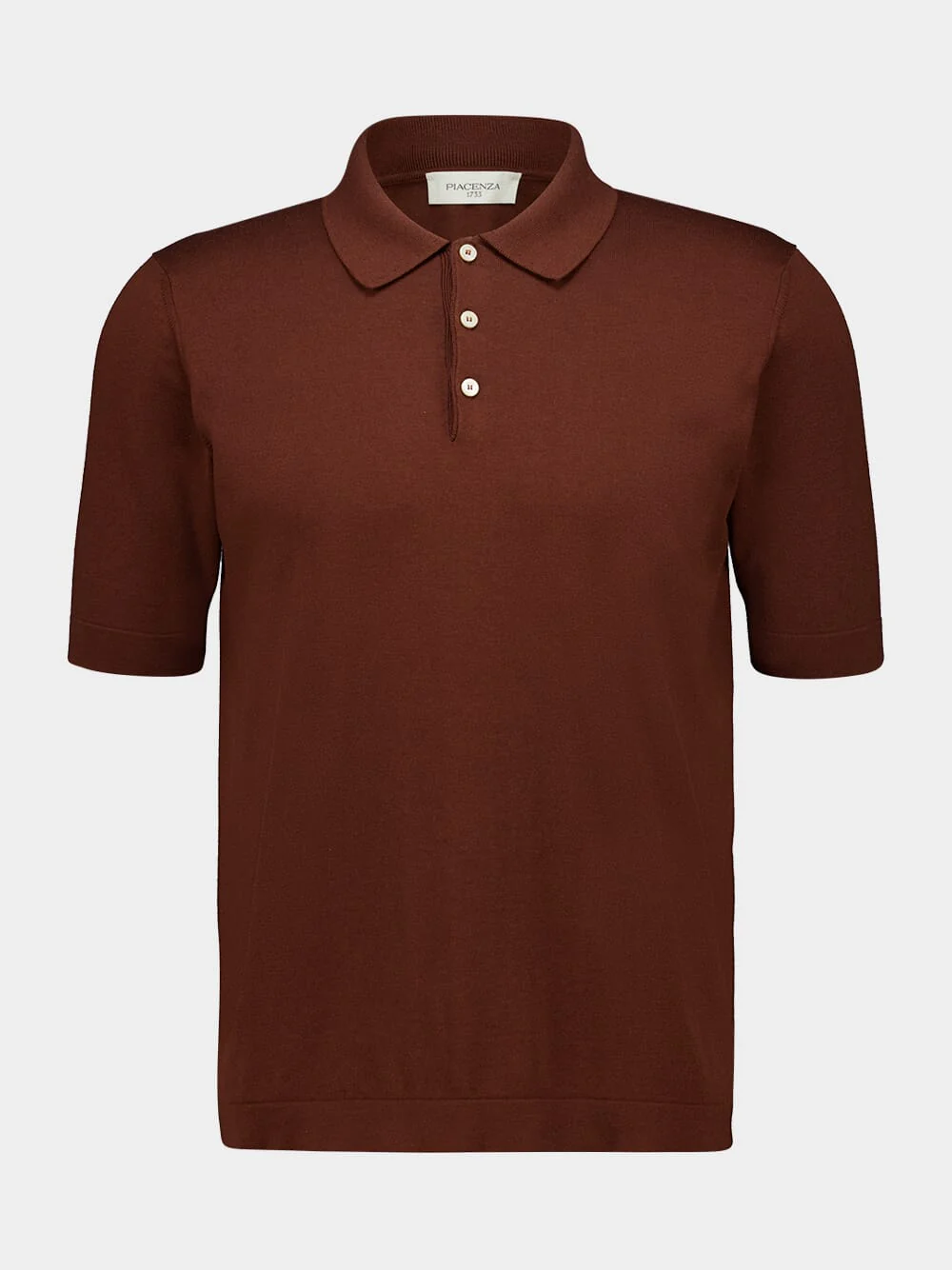 Chocolate Brown Silk and Cotton Polo Shirt