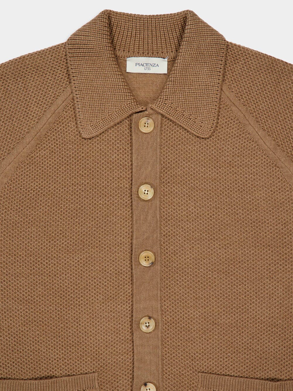 Camel Virgin Wool Button-Up Overshirt - Image 3