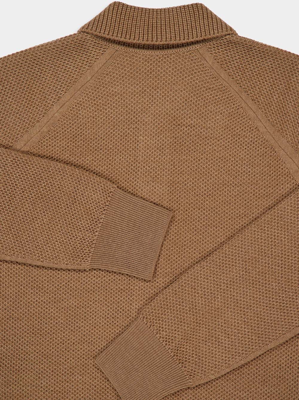 Camel Virgin Wool Button-Up Overshirt - Image 4