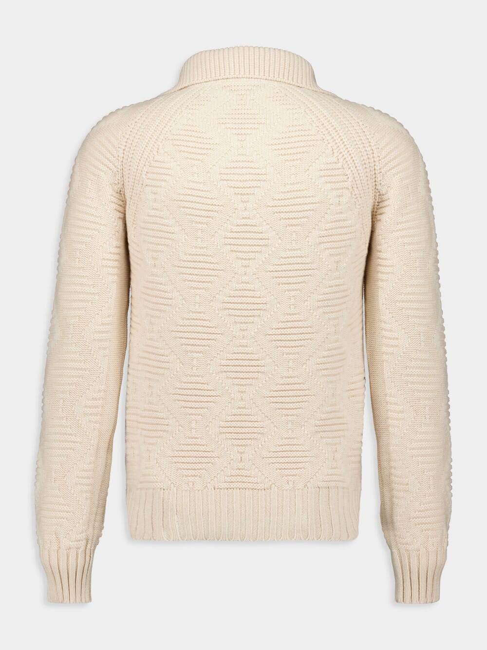 Cream Cashmere Long Sleeve V-Neck Polo - Image 2