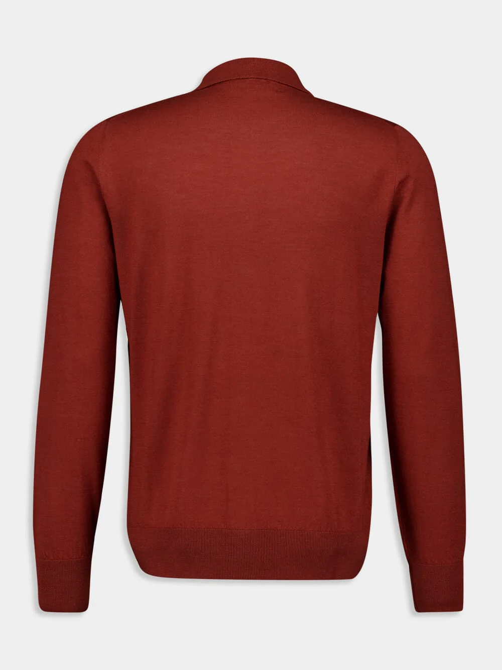 Merino Wool Silk Rust Button-Up Shirt - Image 2